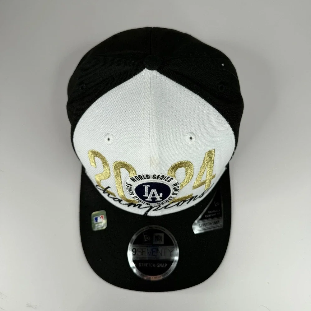 Los Angeles Dodgers Hat Cap Snap‎ Back Mens OSFA Black 2024 World Series New Era